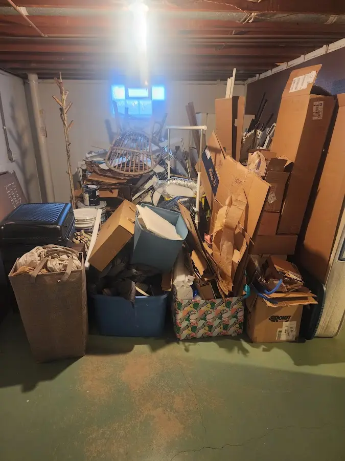 Roll-off dumpster container at job site for 15 Yard Dumpster Rental in Martins Ferry